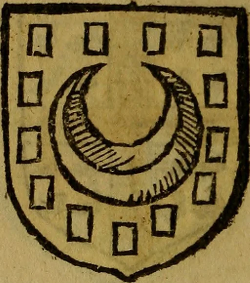 An illustration from Le jardin d'armoiries : contenant les armes de plusieurs nobles royaumes & maisons de Germanie Inferieure: oeuvre autant nouveau, que proufitable à tous amateurs du noble exercice d'armes. Den boomagert der wapenen, inhoudende wapenen van vele edele huysen van dese Nederlanden, en andere onliggende .., 1567, leaf 251