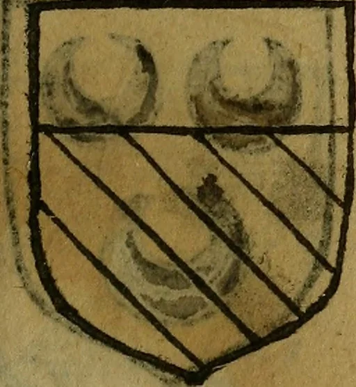 An illustration from Le jardin d'armoiries : contenant les armes de plusieurs nobles royaumes & maisons de Germanie Inferieure: oeuvre autant nouveau, que proufitable à tous amateurs du noble exercice d'armes. Den boomagert der wapenen, inhoudende wapenen van vele edele huysen van dese Nederlanden, en andere onliggende .., 1567, leaf 256