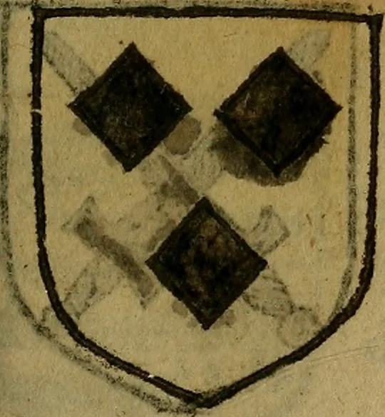 An illustration from Le jardin d'armoiries : contenant les armes de plusieurs nobles royaumes & maisons de Germanie Inferieure: oeuvre autant nouveau, que proufitable à tous amateurs du noble exercice d'armes. Den boomagert der wapenen, inhoudende wapenen van vele edele huysen van dese Nederlanden, en andere onliggende .., 1567, leaf 256