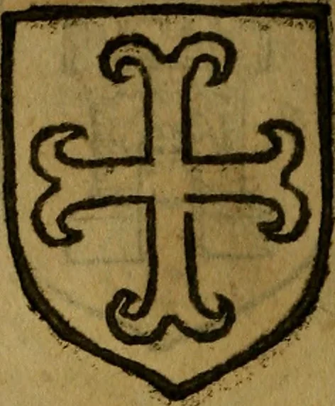 An illustration from Le jardin d'armoiries : contenant les armes de plusieurs nobles royaumes & maisons de Germanie Inferieure: oeuvre autant nouveau, que proufitable à tous amateurs du noble exercice d'armes. Den boomagert der wapenen, inhoudende wapenen van vele edele huysen van dese Nederlanden, en andere onliggende .., 1567, leaf 261