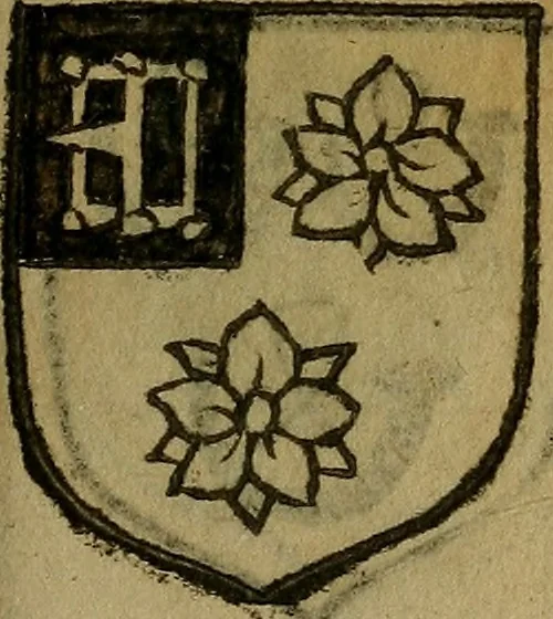 An illustration from Le jardin d'armoiries : contenant les armes de plusieurs nobles royaumes & maisons de Germanie Inferieure: oeuvre autant nouveau, que proufitable à tous amateurs du noble exercice d'armes. Den boomagert der wapenen, inhoudende wapenen van vele edele huysen van dese Nederlanden, en andere onliggende .., 1567, leaf 266