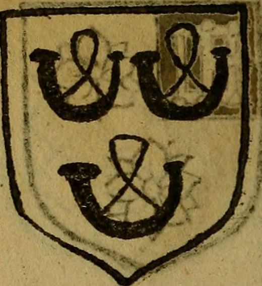 An illustration from Le jardin d'armoiries : contenant les armes de plusieurs nobles royaumes & maisons de Germanie Inferieure: oeuvre autant nouveau, que proufitable à tous amateurs du noble exercice d'armes. Den boomagert der wapenen, inhoudende wapenen van vele edele huysen van dese Nederlanden, en andere onliggende .., 1567, leaf 267