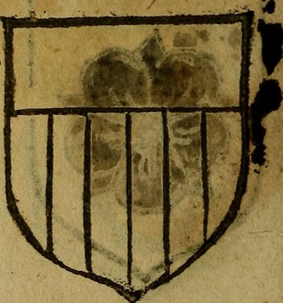 An illustration from Le jardin d'armoiries : contenant les armes de plusieurs nobles royaumes & maisons de Germanie Inferieure: oeuvre autant nouveau, que proufitable à tous amateurs du noble exercice d'armes. Den boomagert der wapenen, inhoudende wapenen van vele edele huysen van dese Nederlanden, en andere onliggende .., 1567, leaf 269