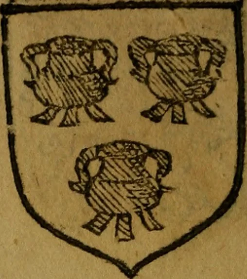 An illustration from Le jardin d'armoiries : contenant les armes de plusieurs nobles royaumes & maisons de Germanie Inferieure: oeuvre autant nouveau, que proufitable à tous amateurs du noble exercice d'armes. Den boomagert der wapenen, inhoudende wapenen van vele edele huysen van dese Nederlanden, en andere onliggende .., 1567, leaf 273