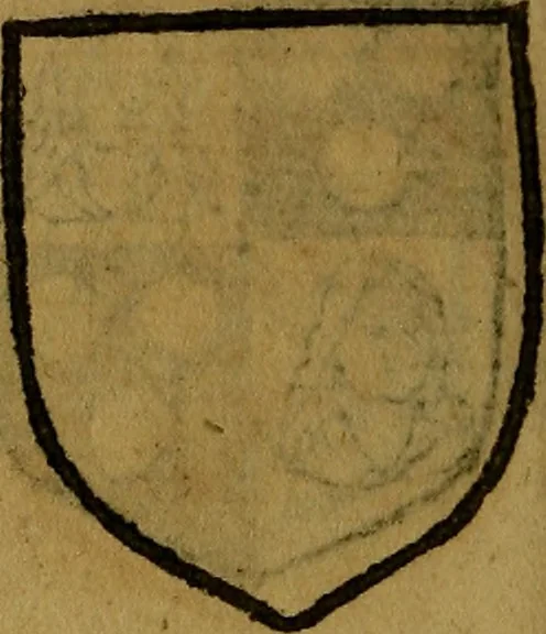 An illustration from Le jardin d'armoiries : contenant les armes de plusieurs nobles royaumes & maisons de Germanie Inferieure: oeuvre autant nouveau, que proufitable à tous amateurs du noble exercice d'armes. Den boomagert der wapenen, inhoudende wapenen van vele edele huysen van dese Nederlanden, en andere onliggende .., 1567, leaf 275