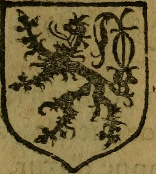 An illustration from Le jardin d'armoiries : contenant les armes de plusieurs nobles royaumes & maisons de Germanie Inferieure: oeuvre autant nouveau, que proufitable à tous amateurs du noble exercice d'armes. Den boomagert der wapenen, inhoudende wapenen van vele edele huysen van dese Nederlanden, en andere onliggende .., 1567, leaf 278