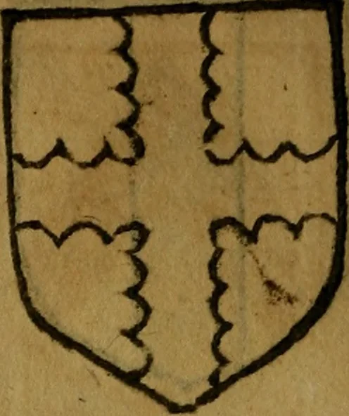 An illustration from Le jardin d'armoiries : contenant les armes de plusieurs nobles royaumes & maisons de Germanie Inferieure: oeuvre autant nouveau, que proufitable à tous amateurs du noble exercice d'armes. Den boomagert der wapenen, inhoudende wapenen van vele edele huysen van dese Nederlanden, en andere onliggende .., 1567, leaf 281