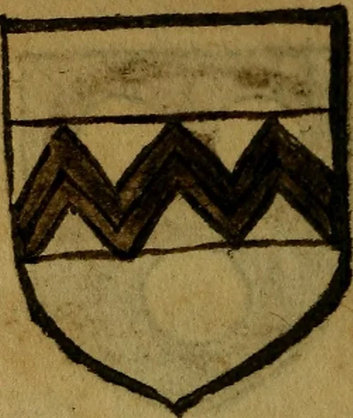 An illustration from Le jardin d'armoiries : contenant les armes de plusieurs nobles royaumes & maisons de Germanie Inferieure: oeuvre autant nouveau, que proufitable à tous amateurs du noble exercice d'armes. Den boomagert der wapenen, inhoudende wapenen van vele edele huysen van dese Nederlanden, en andere onliggende .., 1567, leaf 281