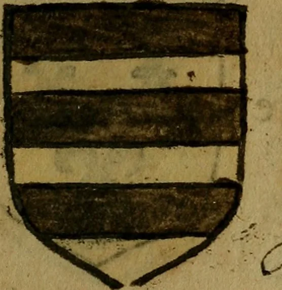 An illustration from Le jardin d'armoiries : contenant les armes de plusieurs nobles royaumes & maisons de Germanie Inferieure: oeuvre autant nouveau, que proufitable à tous amateurs du noble exercice d'armes. Den boomagert der wapenen, inhoudende wapenen van vele edele huysen van dese Nederlanden, en andere onliggende .., 1567, leaf 282