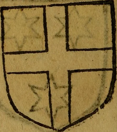 An illustration from Le jardin d'armoiries : contenant les armes de plusieurs nobles royaumes & maisons de Germanie Inferieure: oeuvre autant nouveau, que proufitable à tous amateurs du noble exercice d'armes. Den boomagert der wapenen, inhoudende wapenen van vele edele huysen van dese Nederlanden, en andere onliggende .., 1567, leaf 283
