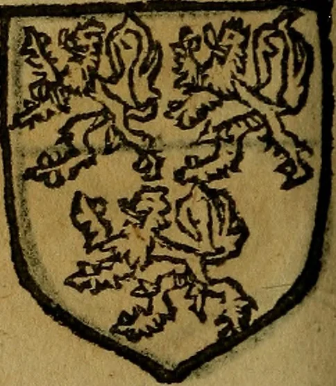 An illustration from Le jardin d'armoiries : contenant les armes de plusieurs nobles royaumes & maisons de Germanie Inferieure: oeuvre autant nouveau, que proufitable à tous amateurs du noble exercice d'armes. Den boomagert der wapenen, inhoudende wapenen van vele edele huysen van dese Nederlanden, en andere onliggende .., 1567, leaf 291