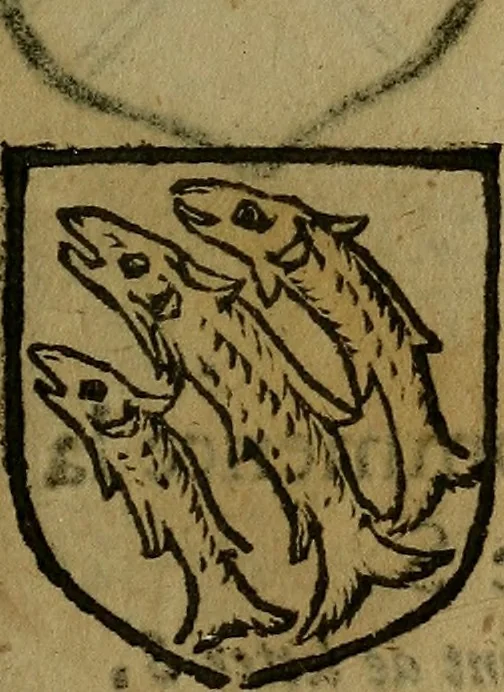 An illustration from Le jardin d'armoiries : contenant les armes de plusieurs nobles royaumes & maisons de Germanie Inferieure: oeuvre autant nouveau, que proufitable à tous amateurs du noble exercice d'armes. Den boomagert der wapenen, inhoudende wapenen van vele edele huysen van dese Nederlanden, en andere onliggende .., 1567, leaf 292
