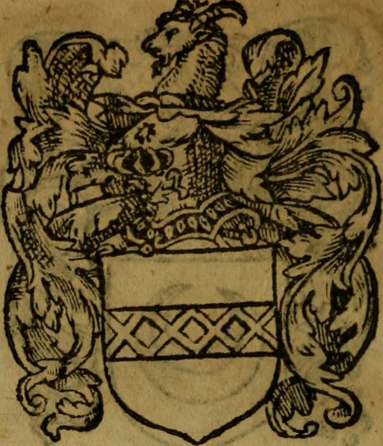 An illustration from Le jardin d'armoiries : contenant les armes de plusieurs nobles royaumes & maisons de Germanie Inferieure: oeuvre autant nouveau, que proufitable à tous amateurs du noble exercice d'armes. Den boomagert der wapenen, inhoudende wapenen van vele edele huysen van dese Nederlanden, en andere onliggende .., 1567, leaf 299