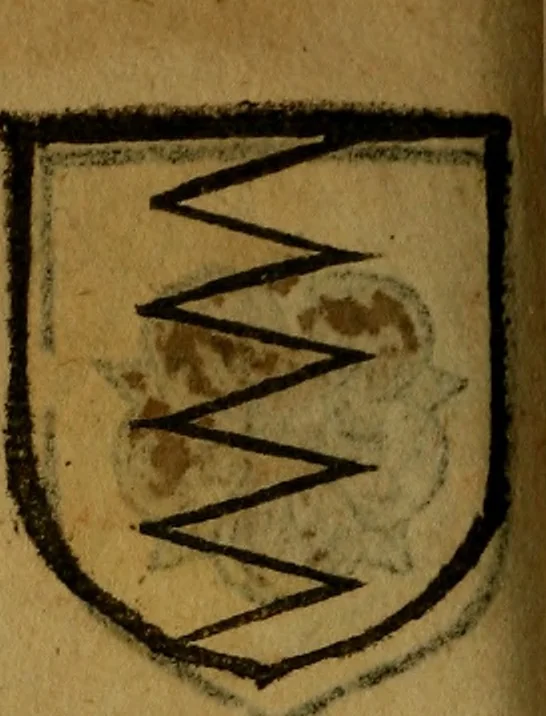 An illustration from Le jardin d'armoiries : contenant les armes de plusieurs nobles royaumes & maisons de Germanie Inferieure: oeuvre autant nouveau, que proufitable à tous amateurs du noble exercice d'armes. Den boomagert der wapenen, inhoudende wapenen van vele edele huysen van dese Nederlanden, en andere onliggende .., 1567, leaf 307