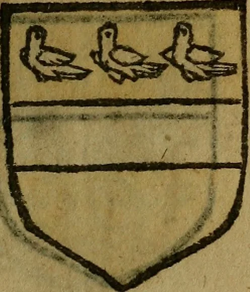 An illustration from Le jardin d'armoiries : contenant les armes de plusieurs nobles royaumes & maisons de Germanie Inferieure: oeuvre autant nouveau, que proufitable à tous amateurs du noble exercice d'armes. Den boomagert der wapenen, inhoudende wapenen van vele edele huysen van dese Nederlanden, en andere onliggende .., 1567, leaf 308
