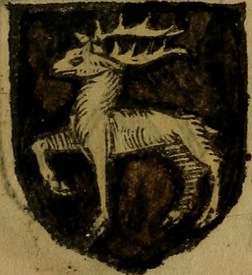 An illustration from Le jardin d'armoiries : contenant les armes de plusieurs nobles royaumes & maisons de Germanie Inferieure: oeuvre autant nouveau, que proufitable à tous amateurs du noble exercice d'armes. Den boomagert der wapenen, inhoudende wapenen van vele edele huysen van dese Nederlanden, en andere onliggende .., 1567, leaf 308