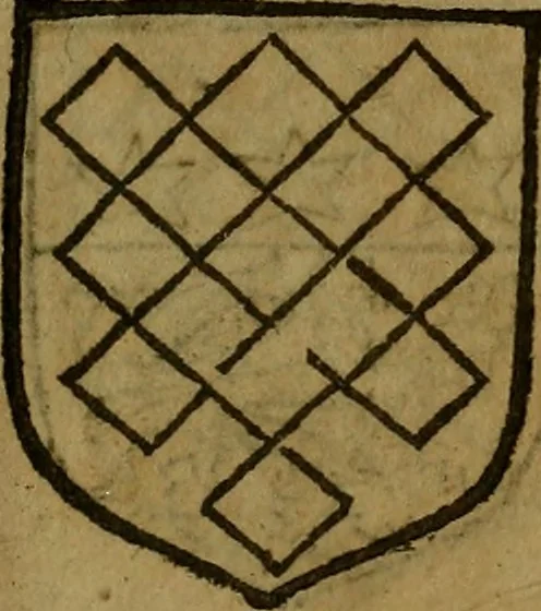 An illustration from Le jardin d'armoiries : contenant les armes de plusieurs nobles royaumes & maisons de Germanie Inferieure: oeuvre autant nouveau, que proufitable à tous amateurs du noble exercice d'armes. Den boomagert der wapenen, inhoudende wapenen van vele edele huysen van dese Nederlanden, en andere onliggende .., 1567, leaf 318