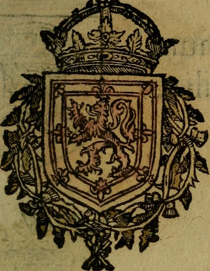 An illustration from Le jardin d'armoiries : contenant les armes de plusieurs nobles royaumes & maisons de Germanie Inferieure: oeuvre autant nouveau, que proufitable à tous amateurs du noble exercice d'armes. Den boomagert der wapenen, inhoudende wapenen van vele edele huysen van dese Nederlanden, en andere onliggende .., 1567, leaf 32