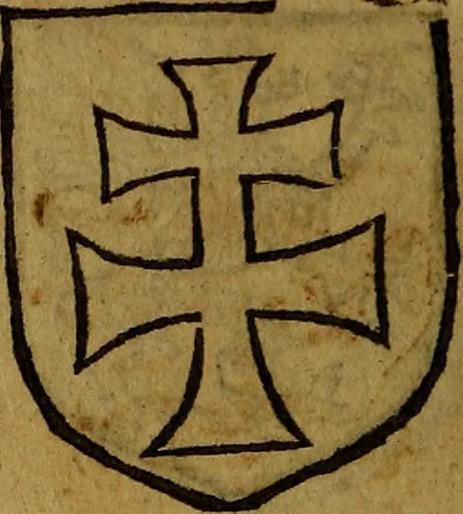 An illustration from Le jardin d'armoiries : contenant les armes de plusieurs nobles royaumes & maisons de Germanie Inferieure: oeuvre autant nouveau, que proufitable à tous amateurs du noble exercice d'armes. Den boomagert der wapenen, inhoudende wapenen van vele edele huysen van dese Nederlanden, en andere onliggende .., 1567, leaf 321
