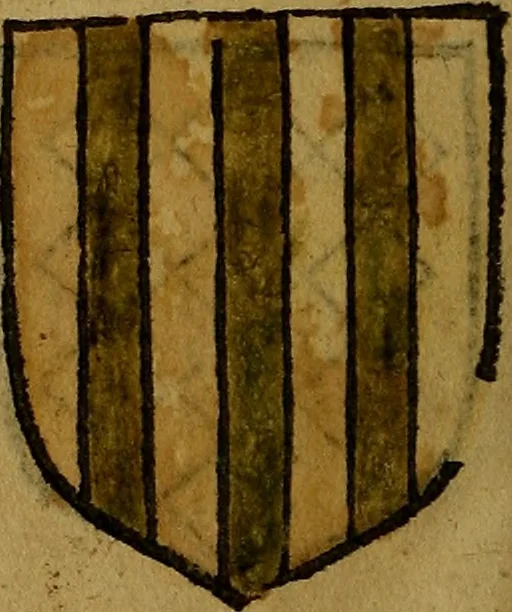 An illustration from Le jardin d'armoiries : contenant les armes de plusieurs nobles royaumes & maisons de Germanie Inferieure: oeuvre autant nouveau, que proufitable à tous amateurs du noble exercice d'armes. Den boomagert der wapenen, inhoudende wapenen van vele edele huysen van dese Nederlanden, en andere onliggende .., 1567, leaf 321