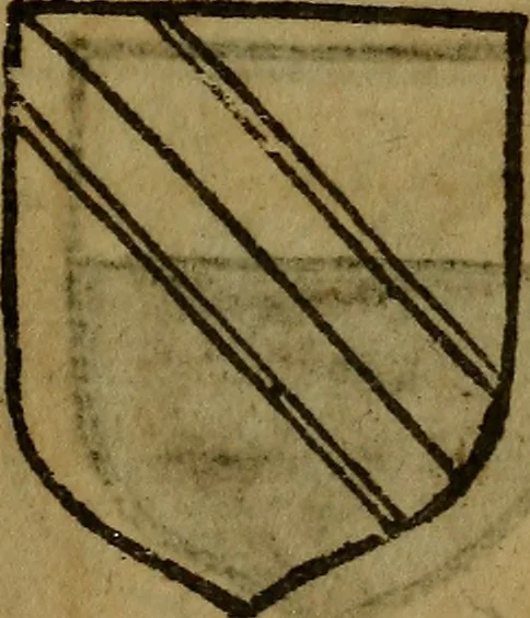 An illustration from Le jardin d'armoiries : contenant les armes de plusieurs nobles royaumes & maisons de Germanie Inferieure: oeuvre autant nouveau, que proufitable à tous amateurs du noble exercice d'armes. Den boomagert der wapenen, inhoudende wapenen van vele edele huysen van dese Nederlanden, en andere onliggende .., 1567, leaf 330