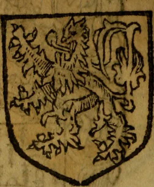 An illustration from Le jardin d'armoiries : contenant les armes de plusieurs nobles royaumes & maisons de Germanie Inferieure: oeuvre autant nouveau, que proufitable à tous amateurs du noble exercice d'armes. Den boomagert der wapenen, inhoudende wapenen van vele edele huysen van dese Nederlanden, en andere onliggende .., 1567, leaf 339