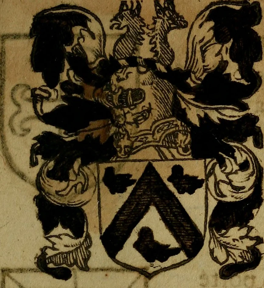 An illustration from Le jardin d'armoiries : contenant les armes de plusieurs nobles royaumes & maisons de Germanie Inferieure: oeuvre autant nouveau, que proufitable à tous amateurs du noble exercice d'armes. Den boomagert der wapenen, inhoudende wapenen van vele edele huysen van dese Nederlanden, en andere onliggende .., 1567, leaf 340