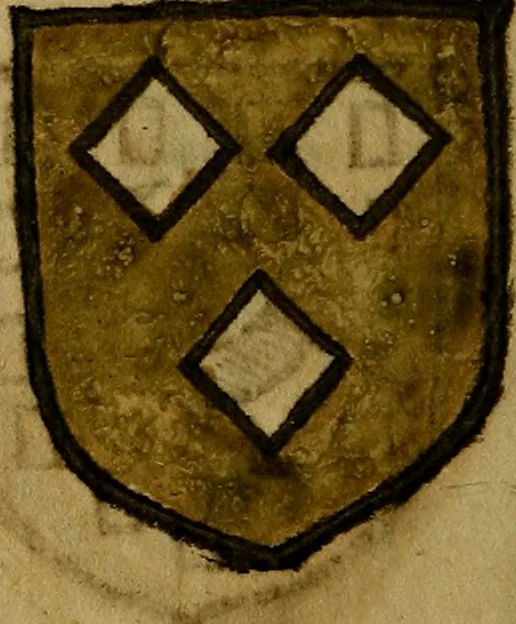 An illustration from Le jardin d'armoiries : contenant les armes de plusieurs nobles royaumes & maisons de Germanie Inferieure: oeuvre autant nouveau, que proufitable à tous amateurs du noble exercice d'armes. Den boomagert der wapenen, inhoudende wapenen van vele edele huysen van dese Nederlanden, en andere onliggende .., 1567, leaf 345