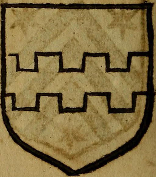 An illustration from Le jardin d'armoiries : contenant les armes de plusieurs nobles royaumes & maisons de Germanie Inferieure: oeuvre autant nouveau, que proufitable à tous amateurs du noble exercice d'armes. Den boomagert der wapenen, inhoudende wapenen van vele edele huysen van dese Nederlanden, en andere onliggende .., 1567, leaf 353