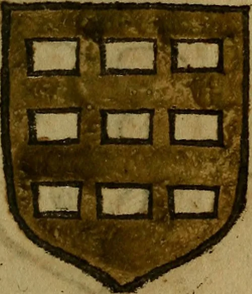 An illustration from Le jardin d'armoiries : contenant les armes de plusieurs nobles royaumes & maisons de Germanie Inferieure: oeuvre autant nouveau, que proufitable à tous amateurs du noble exercice d'armes. Den boomagert der wapenen, inhoudende wapenen van vele edele huysen van dese Nederlanden, en andere onliggende .., 1567, leaf 364