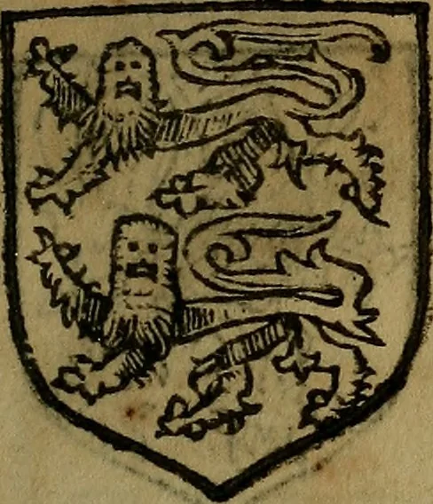An illustration from Le jardin d'armoiries : contenant les armes de plusieurs nobles royaumes & maisons de Germanie Inferieure: oeuvre autant nouveau, que proufitable à tous amateurs du noble exercice d'armes. Den boomagert der wapenen, inhoudende wapenen van vele edele huysen van dese Nederlanden, en andere onliggende .., 1567, leaf 46