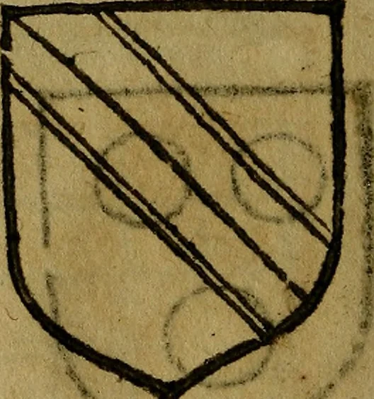 An illustration from Le jardin d'armoiries : contenant les armes de plusieurs nobles royaumes & maisons de Germanie Inferieure: oeuvre autant nouveau, que proufitable à tous amateurs du noble exercice d'armes. Den boomagert der wapenen, inhoudende wapenen van vele edele huysen van dese Nederlanden, en andere onliggende .., 1567, leaf 57