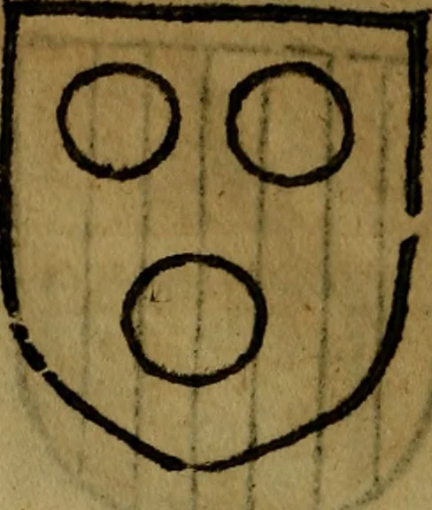 An illustration from Le jardin d'armoiries : contenant les armes de plusieurs nobles royaumes & maisons de Germanie Inferieure: oeuvre autant nouveau, que proufitable à tous amateurs du noble exercice d'armes. Den boomagert der wapenen, inhoudende wapenen van vele edele huysen van dese Nederlanden, en andere onliggende .., 1567, leaf 61