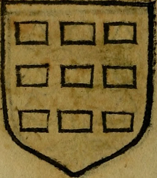 An illustration from Le jardin d'armoiries : contenant les armes de plusieurs nobles royaumes & maisons de Germanie Inferieure: oeuvre autant nouveau, que proufitable à tous amateurs du noble exercice d'armes. Den boomagert der wapenen, inhoudende wapenen van vele edele huysen van dese Nederlanden, en andere onliggende .., 1567, leaf 67
