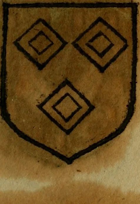 An illustration from Le jardin d'armoiries : contenant les armes de plusieurs nobles royaumes & maisons de Germanie Inferieure: oeuvre autant nouveau, que proufitable à tous amateurs du noble exercice d'armes. Den boomagert der wapenen, inhoudende wapenen van vele edele huysen van dese Nederlanden, en andere onliggende .., 1567, leaf 68