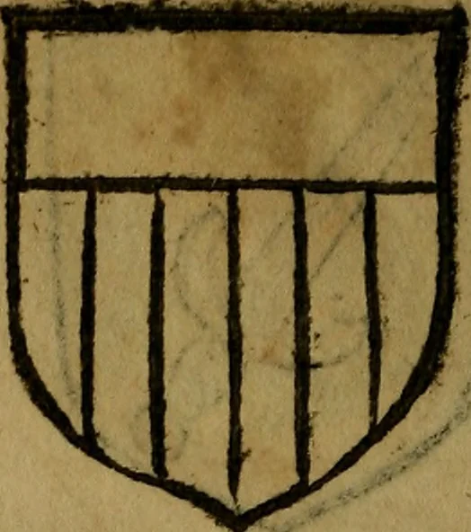An illustration from Le jardin d'armoiries : contenant les armes de plusieurs nobles royaumes & maisons de Germanie Inferieure: oeuvre autant nouveau, que proufitable à tous amateurs du noble exercice d'armes. Den boomagert der wapenen, inhoudende wapenen van vele edele huysen van dese Nederlanden, en andere onliggende .., 1567, leaf 71