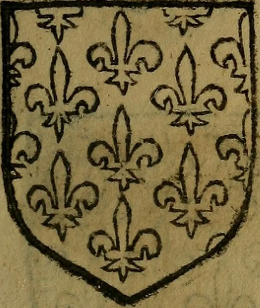An illustration from Le jardin d'armoiries : contenant les armes de plusieurs nobles royaumes & maisons de Germanie Inferieure: oeuvre autant nouveau, que proufitable à tous amateurs du noble exercice d'armes. Den boomagert der wapenen, inhoudende wapenen van vele edele huysen van dese Nederlanden, en andere onliggende .., 1567, leaf 72