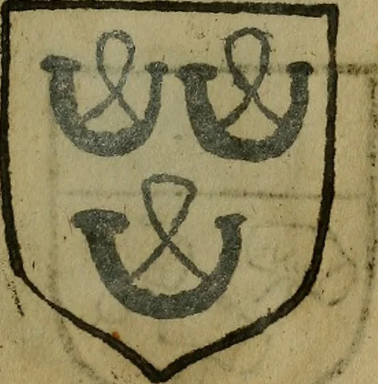 An illustration from Le jardin d'armoiries : contenant les armes de plusieurs nobles royaumes & maisons de Germanie Inferieure: oeuvre autant nouveau, que proufitable à tous amateurs du noble exercice d'armes. Den boomagert der wapenen, inhoudende wapenen van vele edele huysen van dese Nederlanden, en andere onliggende .., 1567, leaf 90