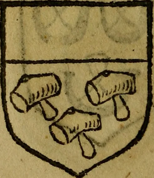 An illustration from Le jardin d'armoiries : contenant les armes de plusieurs nobles royaumes & maisons de Germanie Inferieure: oeuvre autant nouveau, que proufitable à tous amateurs du noble exercice d'armes. Den boomagert der wapenen, inhoudende wapenen van vele edele huysen van dese Nederlanden, en andere onliggende .., 1567, leaf 91