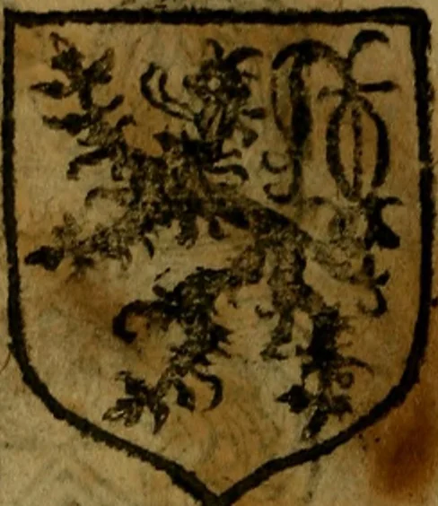 An illustration from Le jardin d'armoiries : contenant les armes de plusieurs nobles royaumes & maisons de Germanie Inferieure: oeuvre autant nouveau, que proufitable à tous amateurs du noble exercice d'armes. Den boomagert der wapenen, inhoudende wapenen van vele edele huysen van dese Nederlanden, en andere onliggende .., 1567, leaf 99