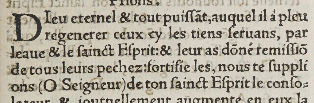An illustration from Le liure des prieres communes, de l'administration des sacremens & autres ceremonies en l'Eglise d'Angelterre., 1553, leaf 375