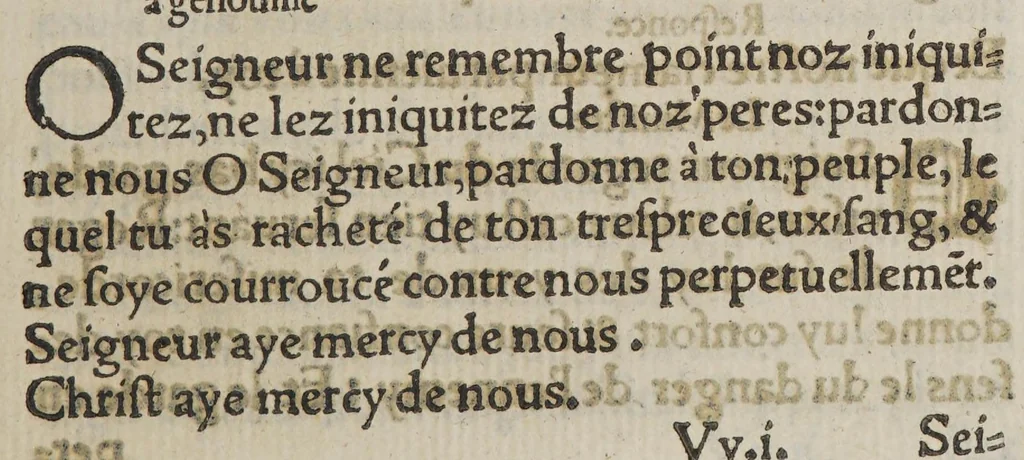 An illustration from Le liure des prieres communes, de l'administration des sacremens & autres ceremonies en l'Eglise d'Angelterre., 1553, leaf 389