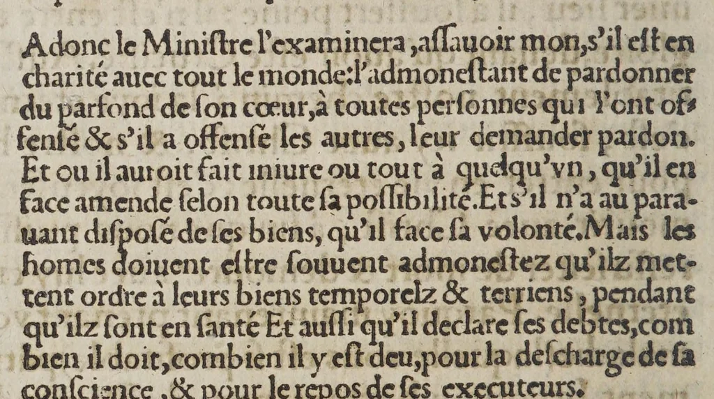 An illustration from Le liure des prieres communes, de l'administration des sacremens & autres ceremonies en l'Eglise d'Angelterre., 1553, leaf 394