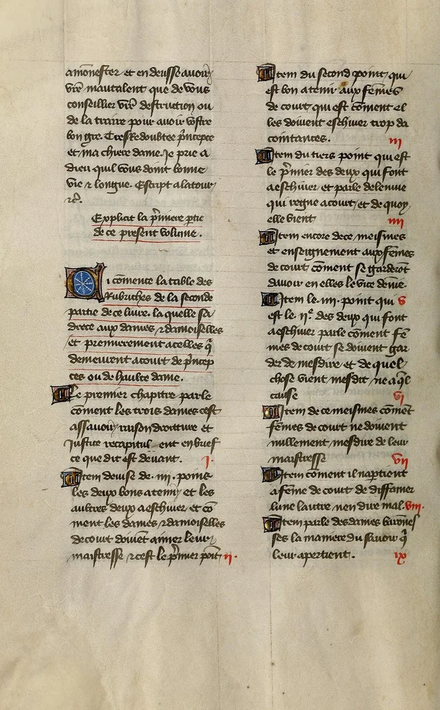 An illustration from Le livre des trois vertus, leaf 112