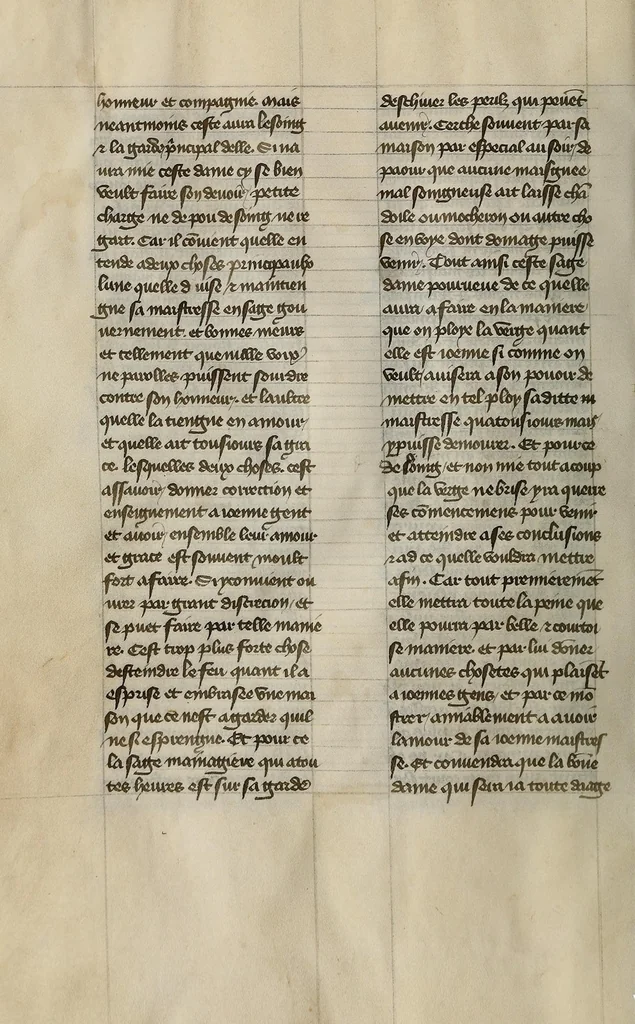 An illustration from Le livre des trois vertus, leaf 88