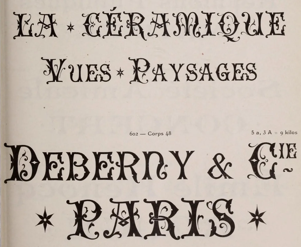 An illustration from Le livret typographique; spécimen de caractères, 1886, leaf 325