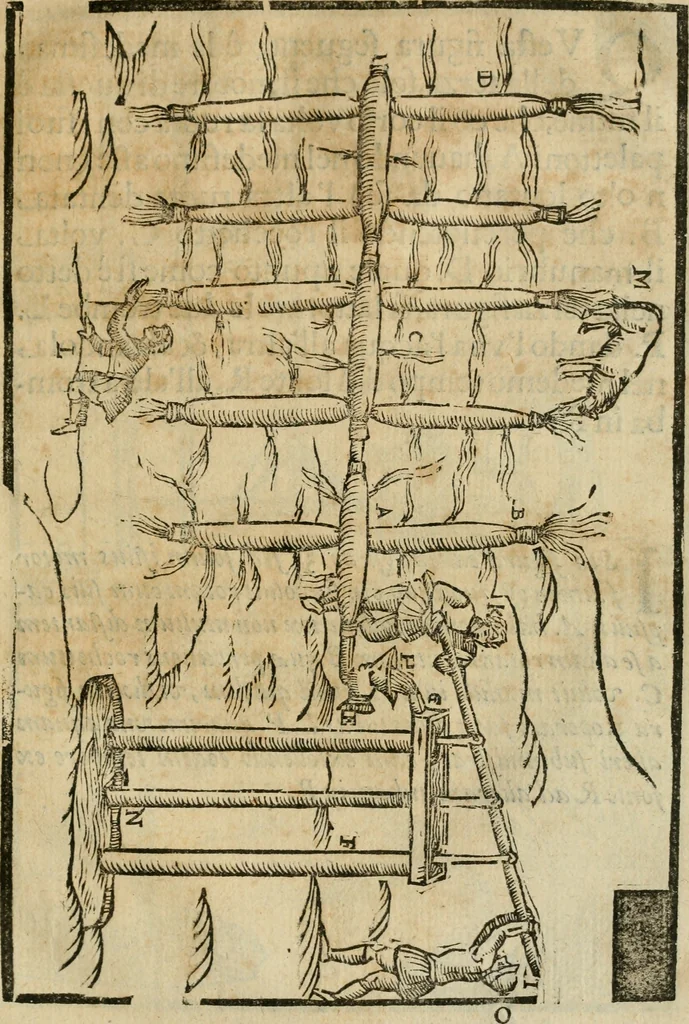 An illustration from Le machine : volume nuouo et di molto artificio da fare effetti marauigliosi tanto spiritali quanto di animale operatione arichito di bellissime figure conle dichiarationi a ciascuna di esse in lingua uolgare et latina, 1629, leaf 110