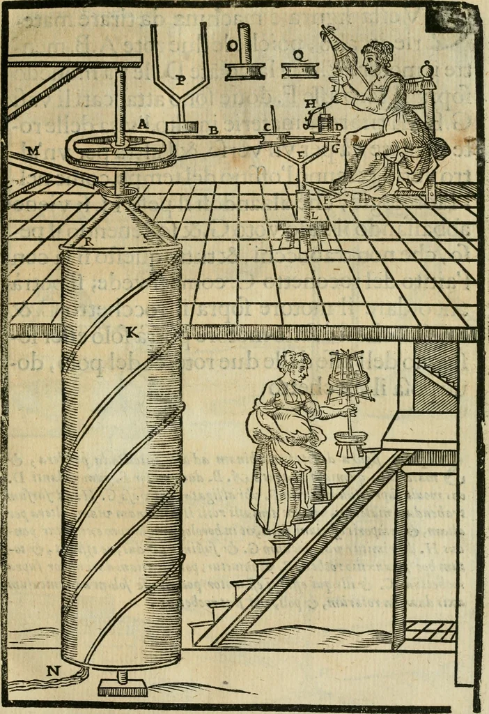 An illustration from Le machine : volume nuouo et di molto artificio da fare effetti marauigliosi tanto spiritali quanto di animale operatione arichito di bellissime figure conle dichiarationi a ciascuna di esse in lingua uolgare et latina, 1629, leaf 50