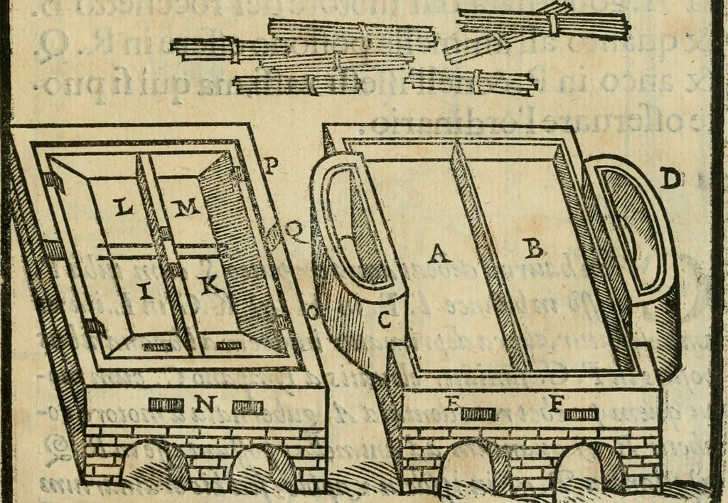 An illustration from Le machine : volume nuouo et di molto artificio da fare effetti marauigliosi tanto spiritali quanto di animale operatione arichito di bellissime figure conle dichiarationi a ciascuna di esse in lingua uolgare et latina, 1629, leaf 90