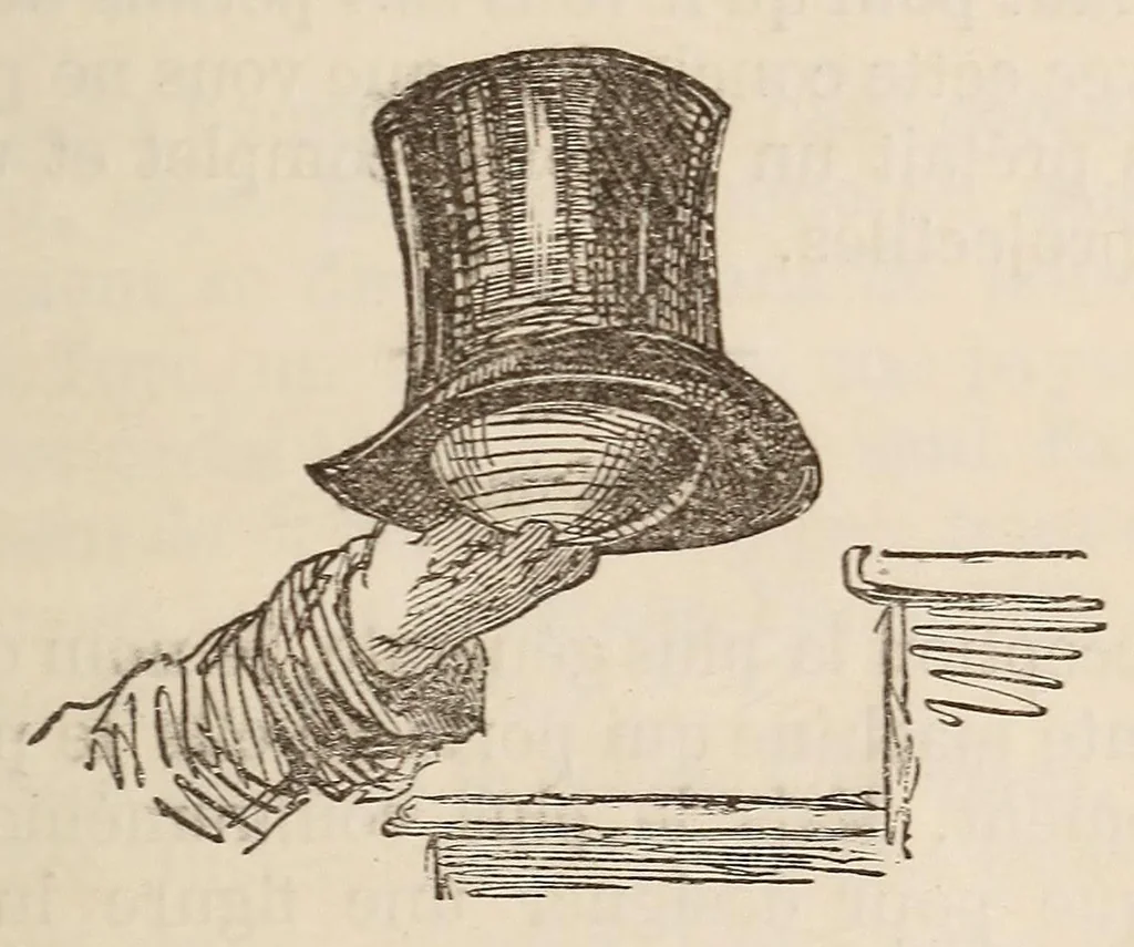 An illustration from Le magicien des salons, ou, Le diable couleur de rose : recueil nouveau de tours d'escamotage, de physique amusante, de chimie récréative, de tours de cartes, magie blanche, etc., etc., 1873, leaf 285